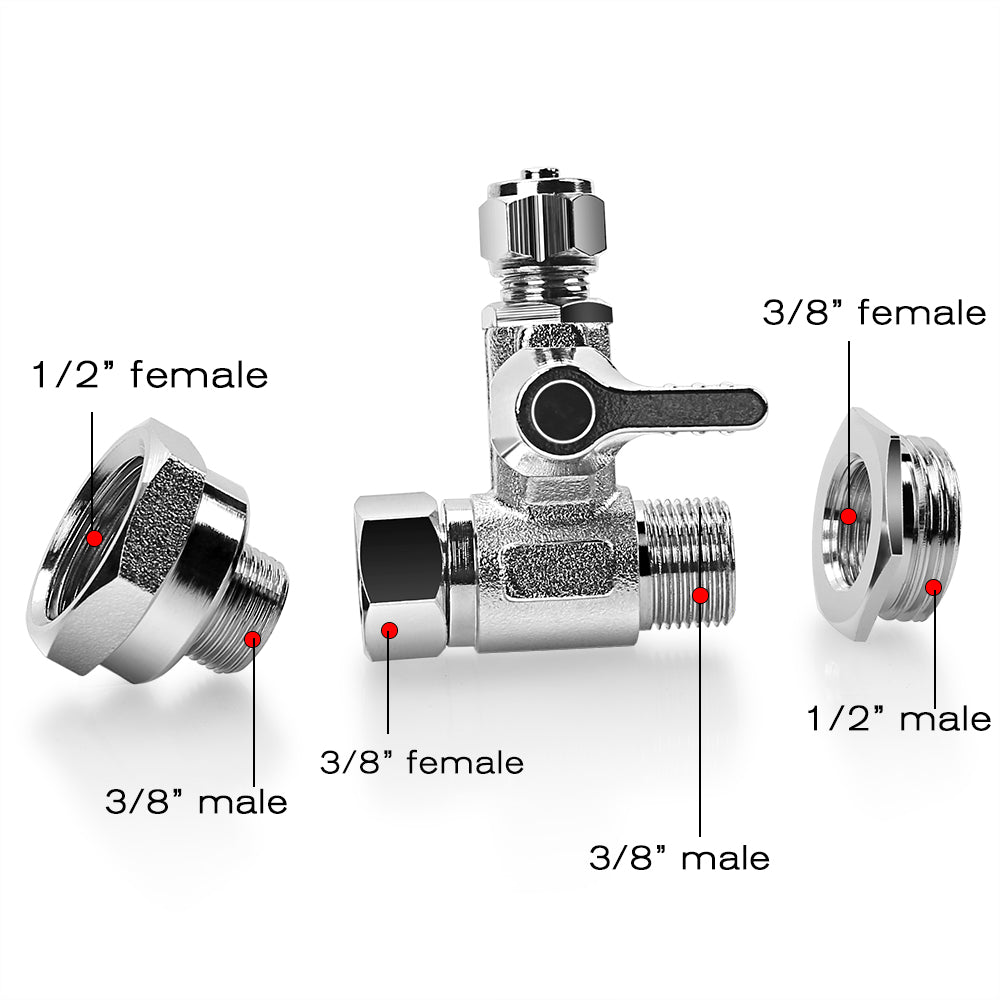 Frizzlife Brass NPT Thread Pipe Fitting Converter-1/2 to 3/8 inch Comp