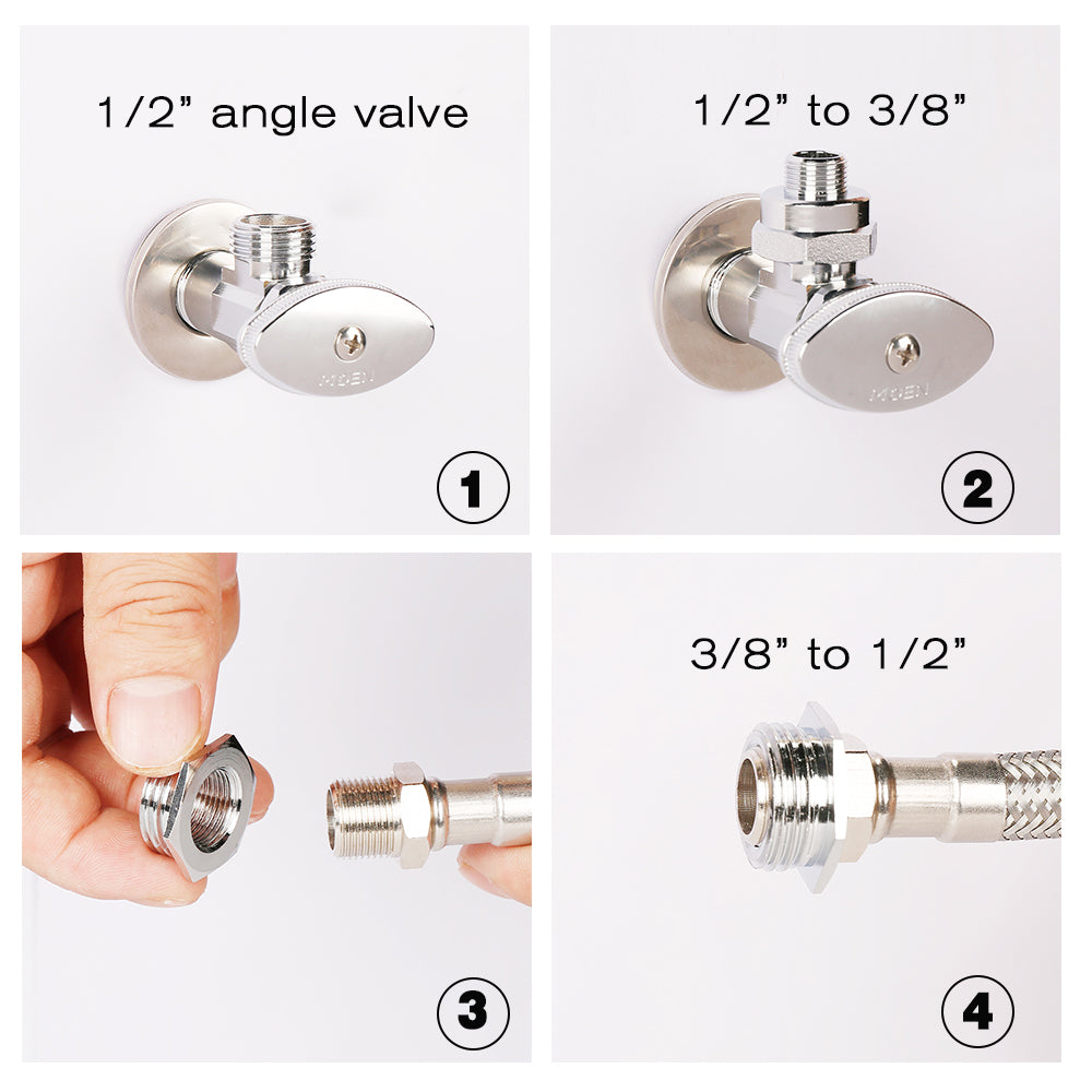 Frizzlife Brass NPT Thread Pipe Fitting Converter-1/2 to 3/8 inch Comp