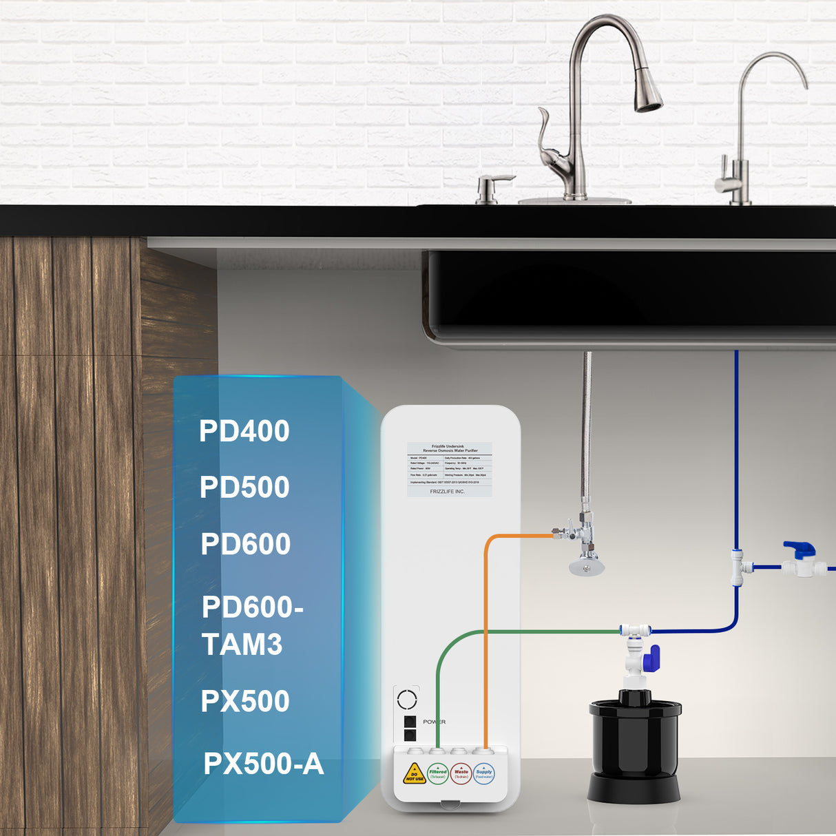 Frizzlife Mini Water Tank For Reverse Osmosis Systems-MWT3