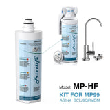 Frizzlife MP-HF Kit de cartouche filtrante de rechange pour MP99 – Comprend une cartouche filtrante et un boîtier de filtre