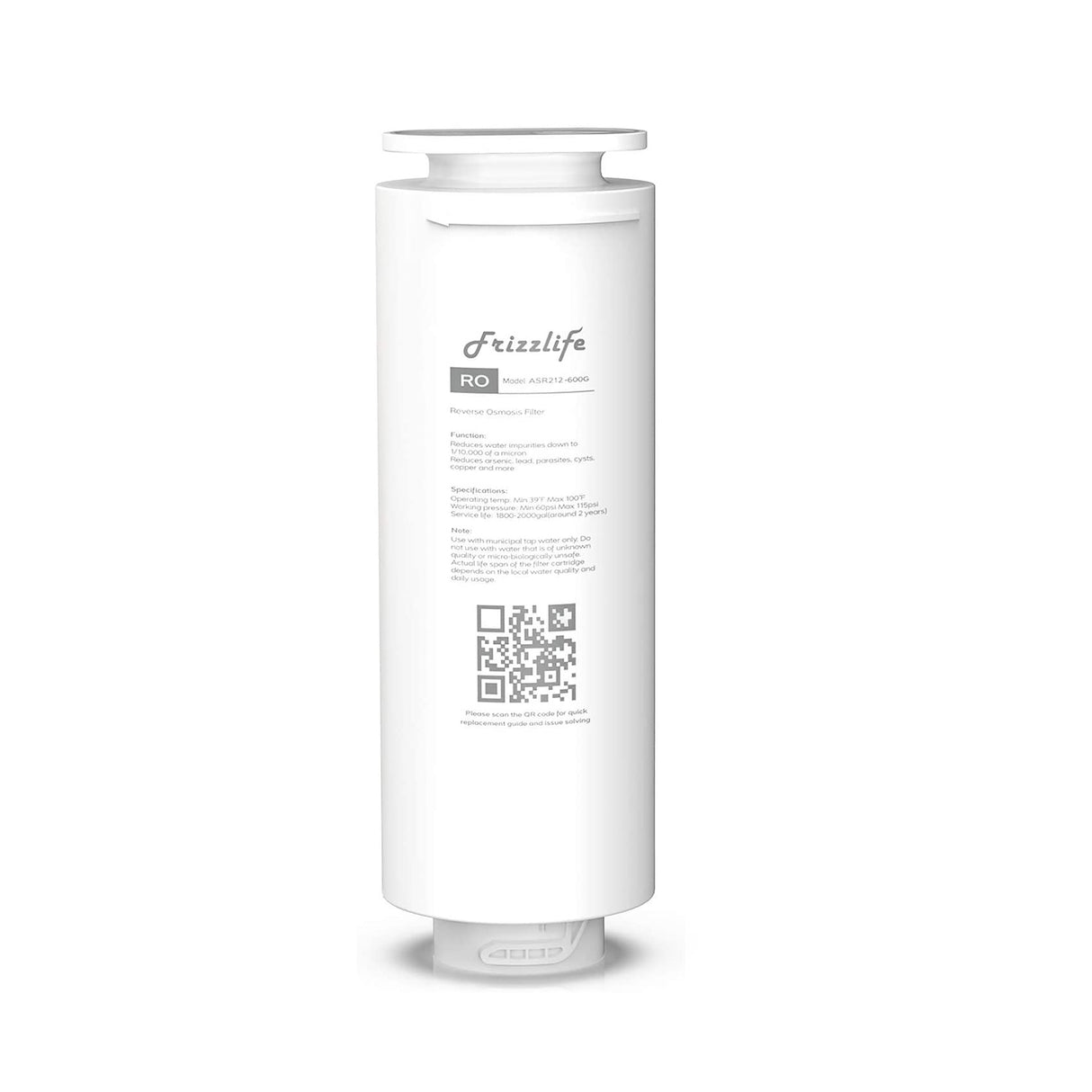 FRIZZLIFE ASR212-600G RO Replacement Filter Cartridge for PD600 RO Undersink Filter System (2nd Stage)