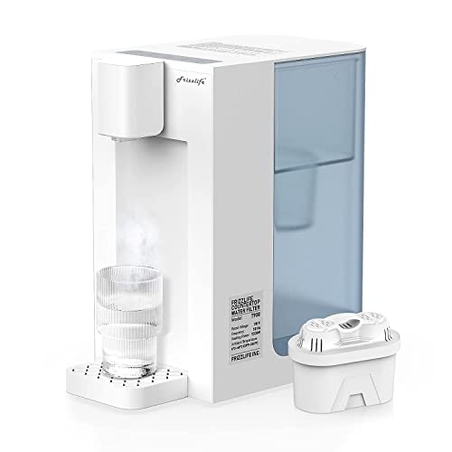 Frizzlife T900 Wasserfiltrationssystem für die Arbeitsplatte, sofortiger Heißwasserfilterspender, 4 Temperaturen, keine Installation, 1 Filter im Lieferumfang enthalten